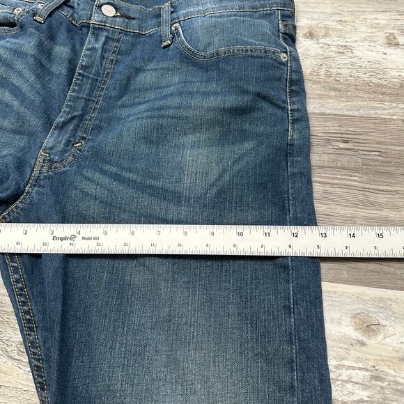 Levis 513 Dark Wash Faded Blue Mens 36x30 Slim Straight Fit Denim Jeans Red Tab - Picture 11 of 12